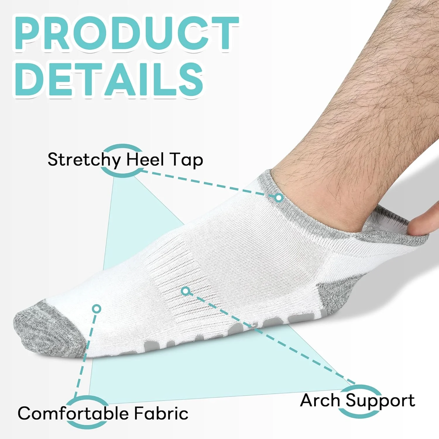 جوراب مردانه گریپ اس کا اس، 3 جفت جوراب ضد لغزش برای پیلاتس، یوگا، بیمارستان، سایز 39-47