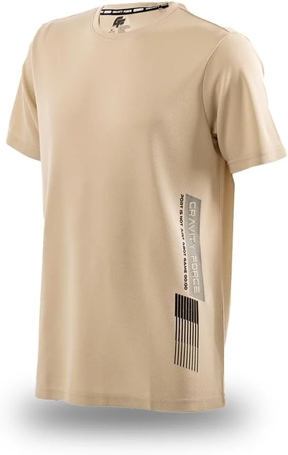 تی‌شرت ورزشی ساده مردانه Gravity Force، 100% پلی استر مناسب تمرین، باشگاه، دویدن و ورزش برای مردان | دارای قابلیت خشک شدن سریع، جذب رطوبت و تنفس پذیری