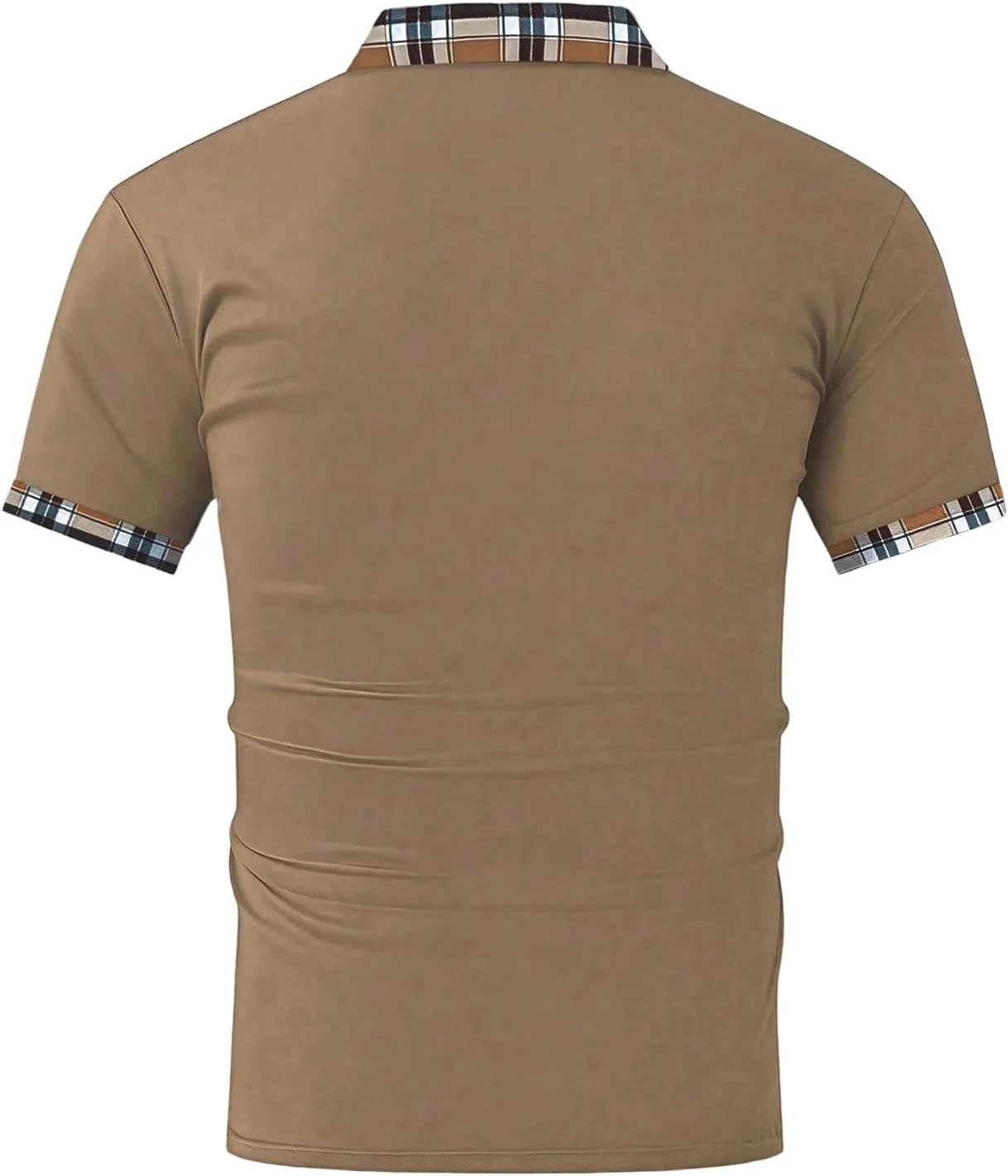 پیراهن آستین کوتاه مردانه گورگلیتر طرح چهارخانه، دکمه دار، مناسب استایل کژوال و محیط کار