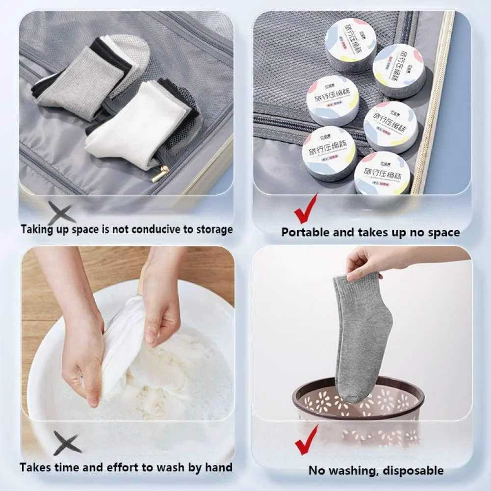جوراب های یکبار مصرف گودرن، 10 جفت جوراب نخی کشی بدون نیاز به شستشو برای مردان و زنان - استفاده روزانه، ورزش، مسافرت کاری - سفید