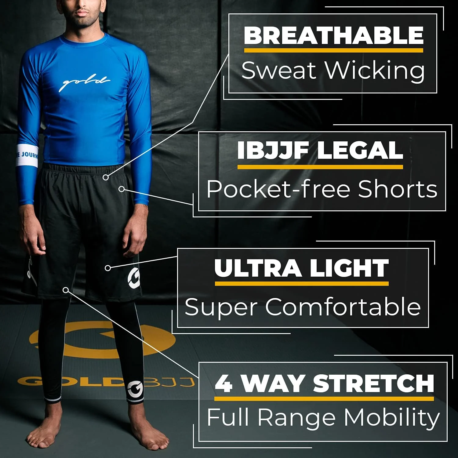 راش گارد مردانه کلاسیک گلد بی جی جی