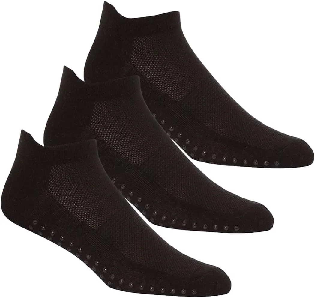 ست 3 جفتی جوراب های ضد لغزش مردانه مناسب یوگا، پیلاتس، هنرهای رزمی، فیتنس، رقص باله، جوراب های مچی با پوشش کامل انگشتان پا برای جلوگیری از افتادن