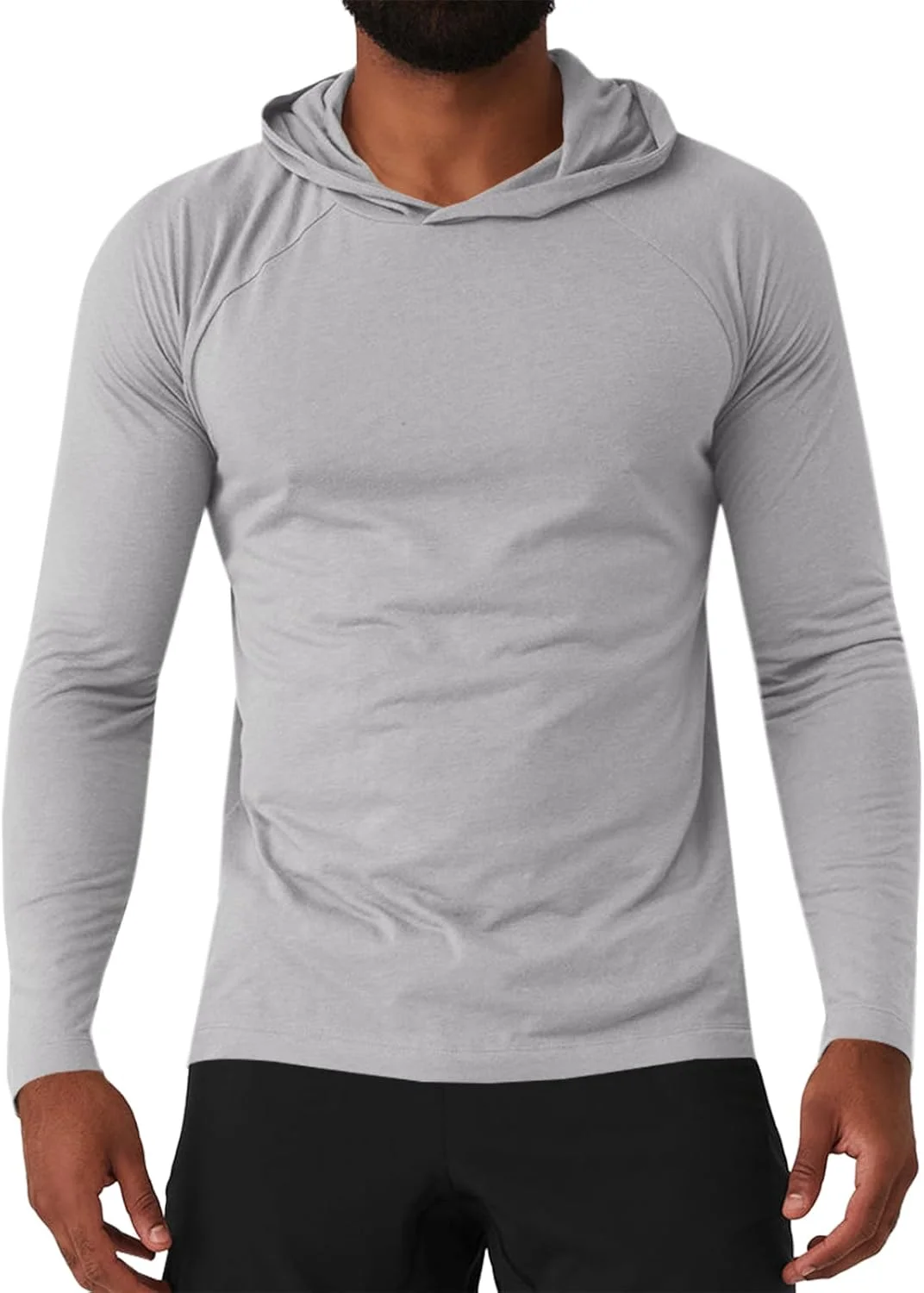 هودی ورزشی مردانه گافنگ، آستین بلند، سبک وزن، مناسب باشگاه، دویدن، خشک‌شونده سریع، پیراهن ورزشی کلاه دار