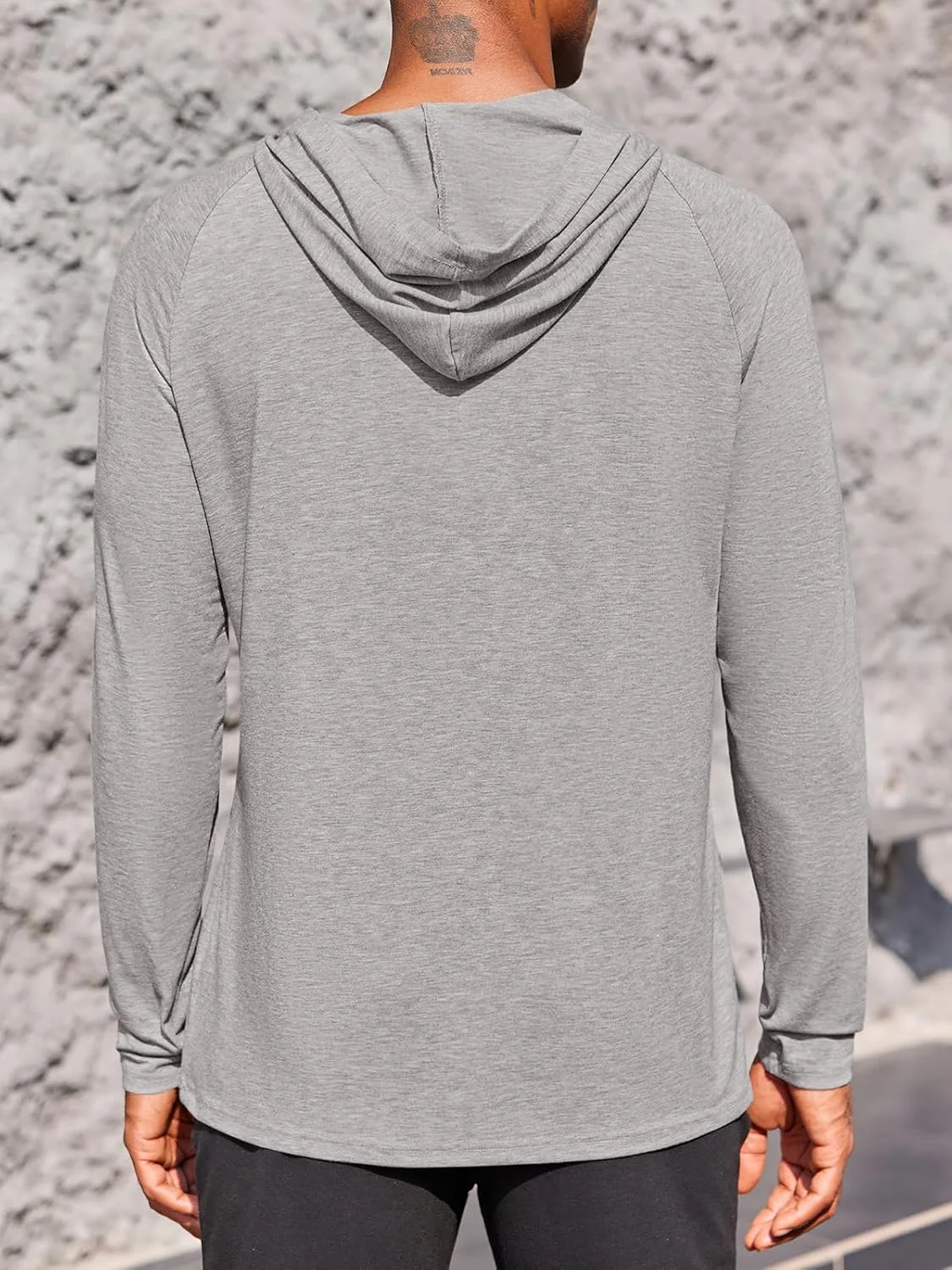 هودی ورزشی مردانه گافنگ، آستین بلند، سبک وزن، مناسب باشگاه، دویدن، خشک‌شونده سریع، پیراهن ورزشی کلاه دار