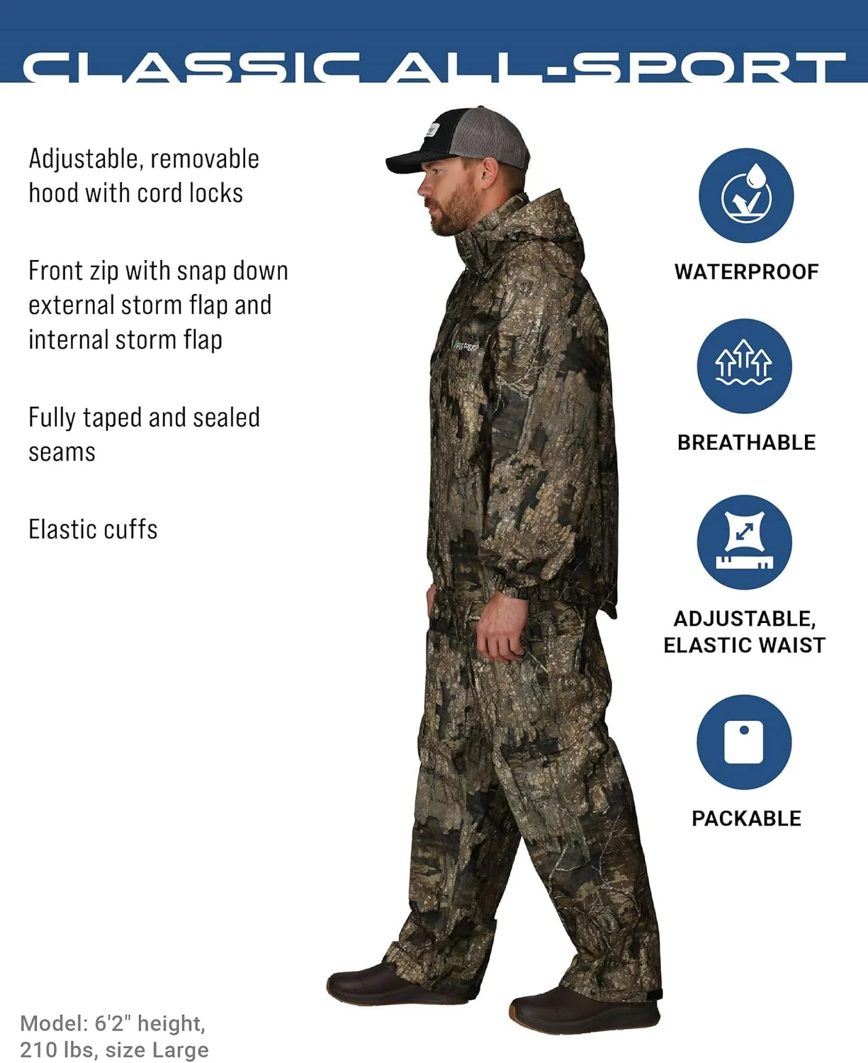 ست بارانی مردانه کلاسیک آل اسپرت فراگ تگز، ضد آب و تنفسی