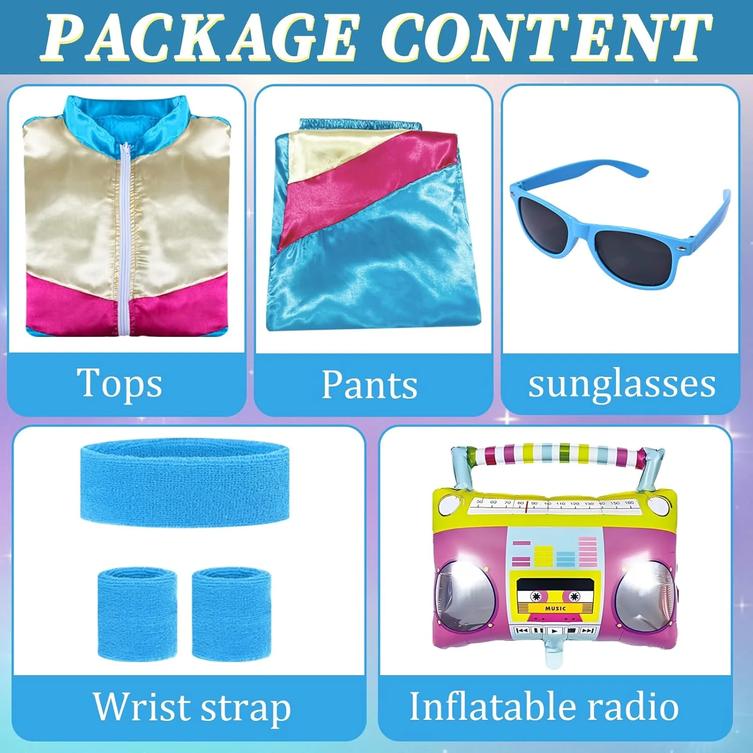 ست لباس ورزشی دهه ۸۰ مردانه و زنانه، ژاکت لباس مهمانی ویندبریکر رترو هیپ هاپ دهه ۹۰، هدبند عرق گیر