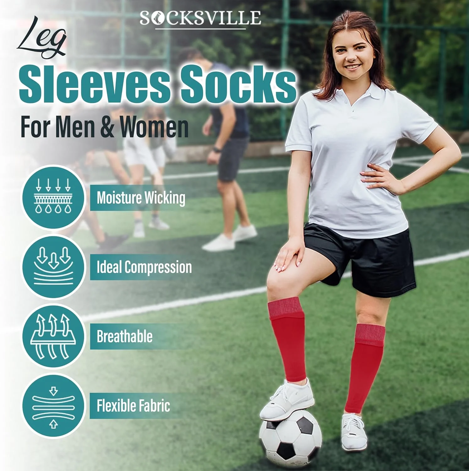 آستین جوراب ساق بلند فوتبال унисекс | آستین ساق ضد لغزش با فشردگی ساق پا | مناسب برای استفاده روی محافظ ساق پا | بادوام، تنفس پذیر، خشک شونده سریع | جوراب های فوتبال از قبل برش خورده | ورزش های فضای باز، تربیت بدنی، استفاده روزمره آستین جوراب ساق بلند فوتبال унисекс | آستین ساق ضد لغزش با فشردگی ساق پا | مناسب برای استفاده روی محافظ ساق پا | بادوام، تنفس پذیر، خشک شونده سریع | جوراب های فوتبال از قبل برش خورده | ورزش های فضای باز، تربیت بدنی، استفاده روزمره