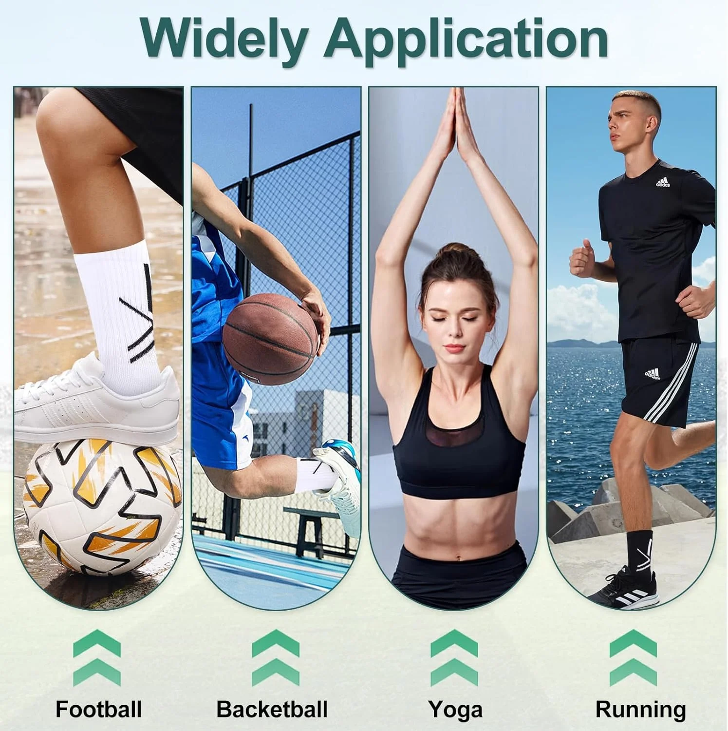 جوراب های چسبنده فوتبال مردانه ضد لغزش، جوراب های ورزشی مشکی و سفید با پدهای نقطه ای سیلیکونی برای بسکتبال، فوتبال، پیاده روی، یوگا، دویدن، 2 جفت