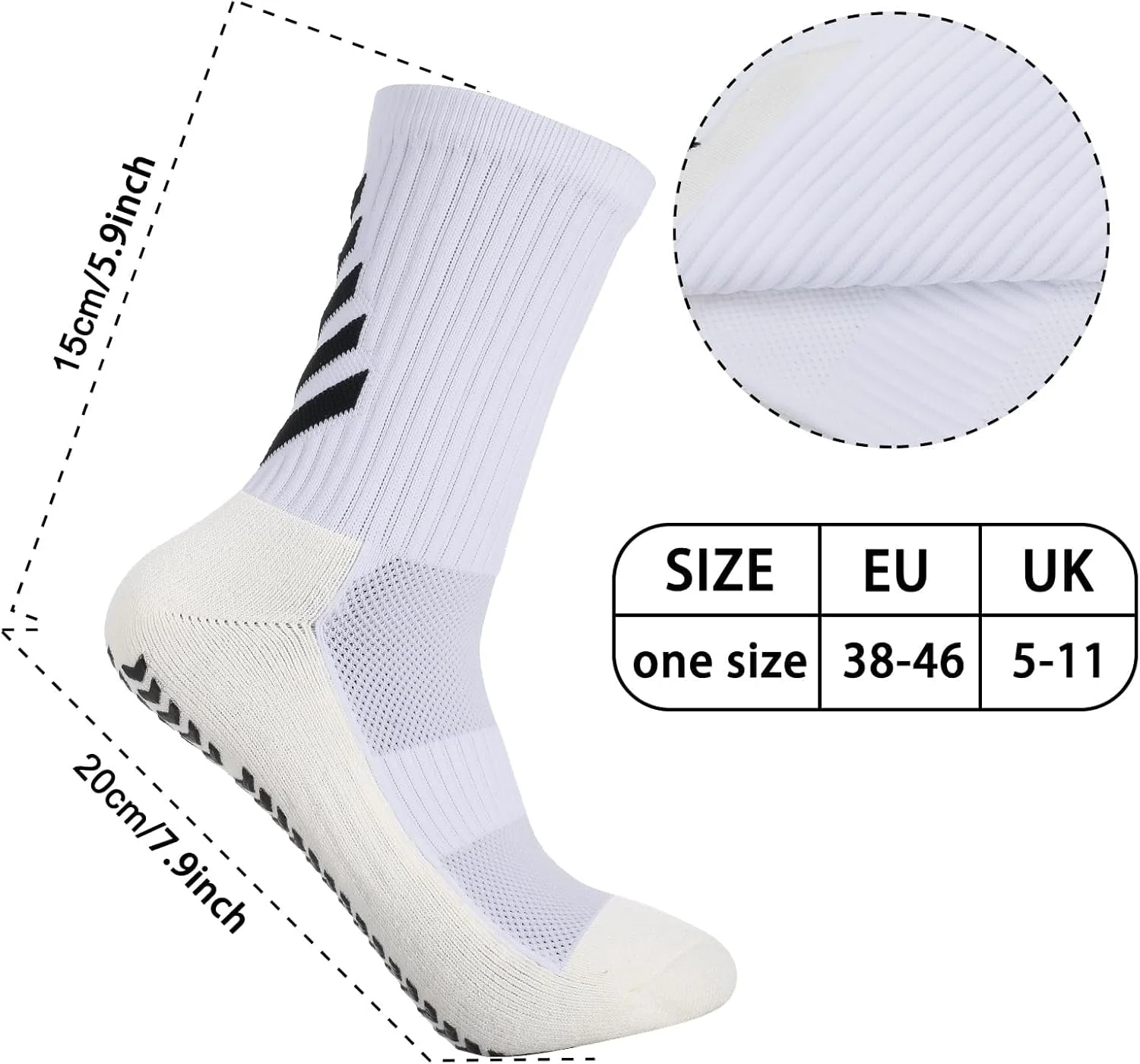 جوراب های ورزشی چسبنده، مناسب فوتبال، مردانه و زنانه، ضد لغزش، تنفسی، دارای پدهای لاستیکی ضد تاول، مناسب بسکتبال، دویدن و پیاده روی