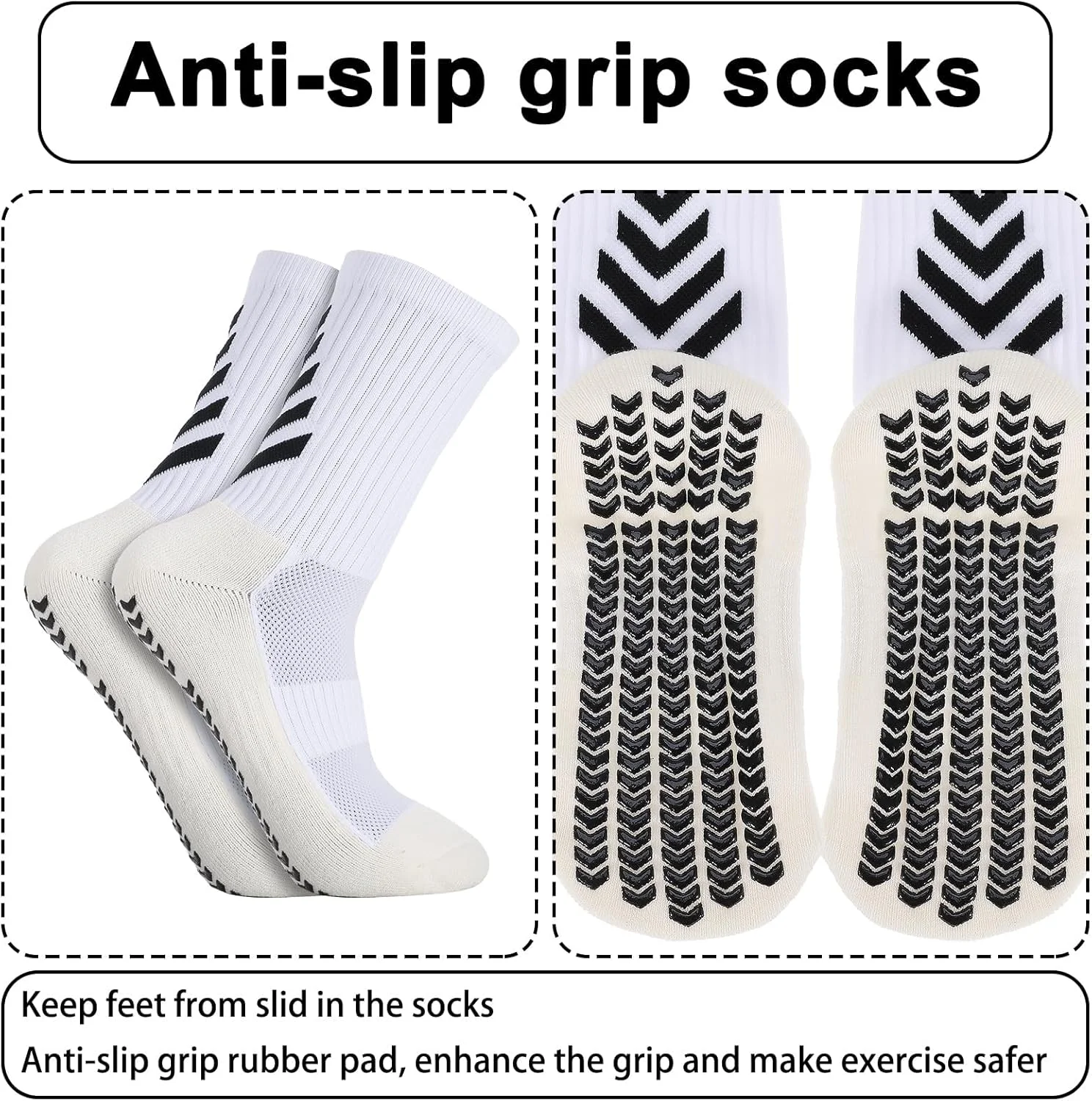 جوراب های ورزشی چسبنده، مناسب فوتبال، مردانه و زنانه، ضد لغزش، تنفسی، دارای پدهای لاستیکی ضد تاول، مناسب بسکتبال، دویدن و پیاده روی