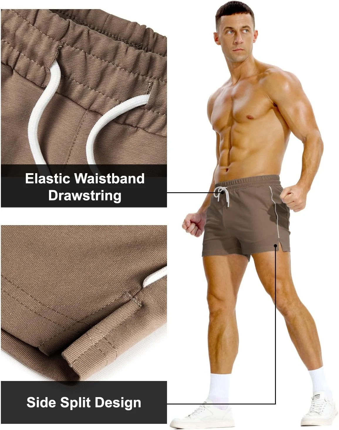 شلوارک ورزشی مردانه، مناسب تمرین، دویدن و استفاده روزمره، با جیب، جنس پنبه