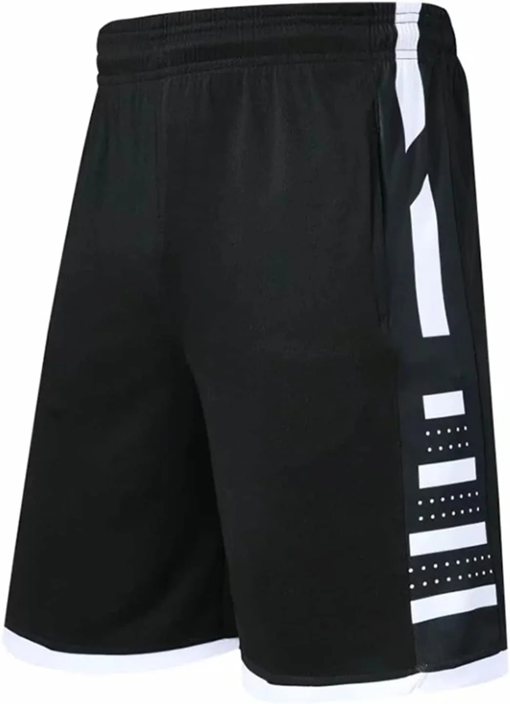 شلوارک مردانه ورزشی، شلوارک ورزشی مردانه، شلوارک بسکتبال، شلوارک تمرینی جیب زیپ دار (مشکی، 4XL)