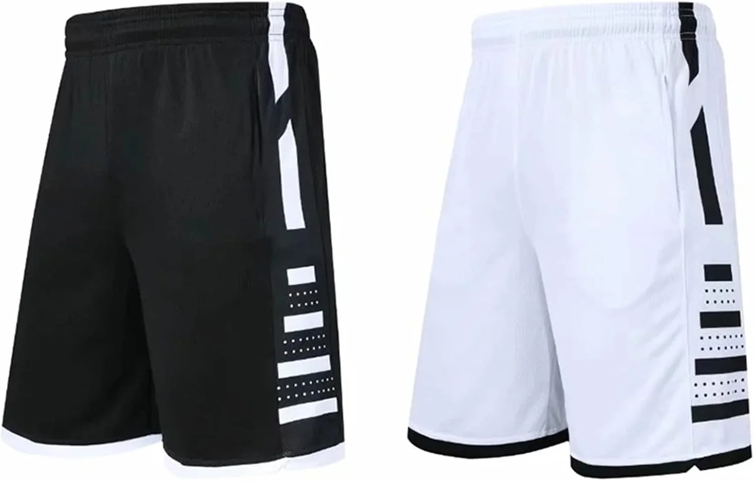 شلوارک مردانه ورزشی، شلوارک ورزشی مردانه، شلوارک بسکتبال، شلوارک تمرینی جیب زیپ دار (مشکی، 4XL)