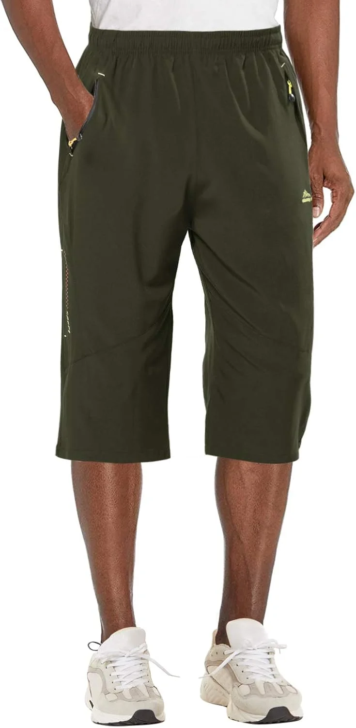 شلوارک مردانه EKLENTSON مدل کاپری، خشک‌شونده سریع، قد 3/4، مناسب فعالیت‌های کمپینگ و فضای باز، دارای جیب‌های زیپ‌دار