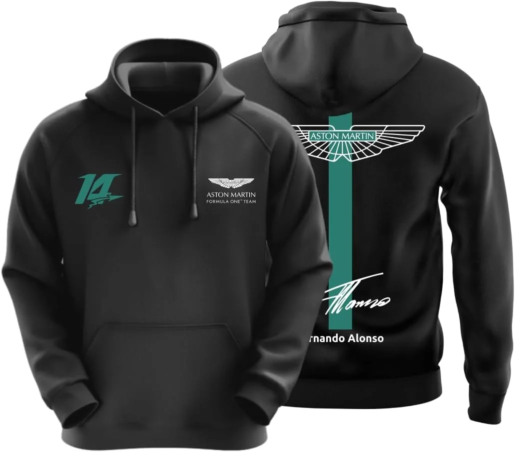 هودی موتوراسپورت AM 14 DUDEME مناسب برای علاقه‌مندان به خودرو، هودی مشکی مردانه و زنانه، 100% پنبه با طرح خودرو