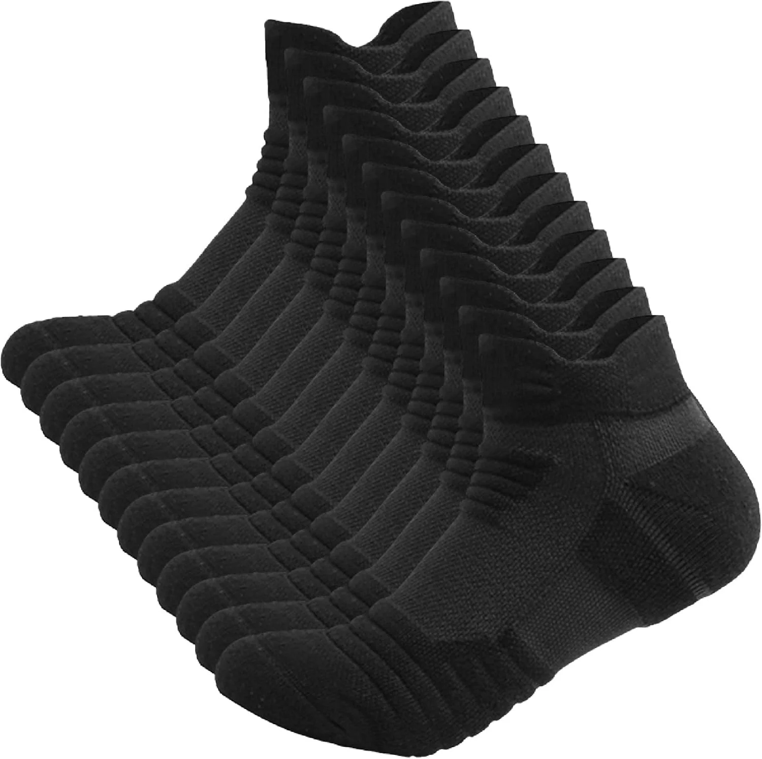 جوراب مچی مردانه ورزشی بالشتکی، جوراب های ورزشی ساق کوتاه بالشتکی، مناسب دویدن، باشگاه، جوراب های آستری پیاده روی (بسته 6 عددی)