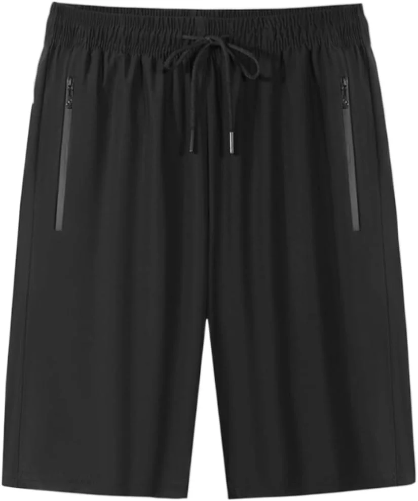 شلوارک ورزشی مردانه Cici با جیب زیپ دار، شلوارک ورزشی نایلونی کشی با بند کشی