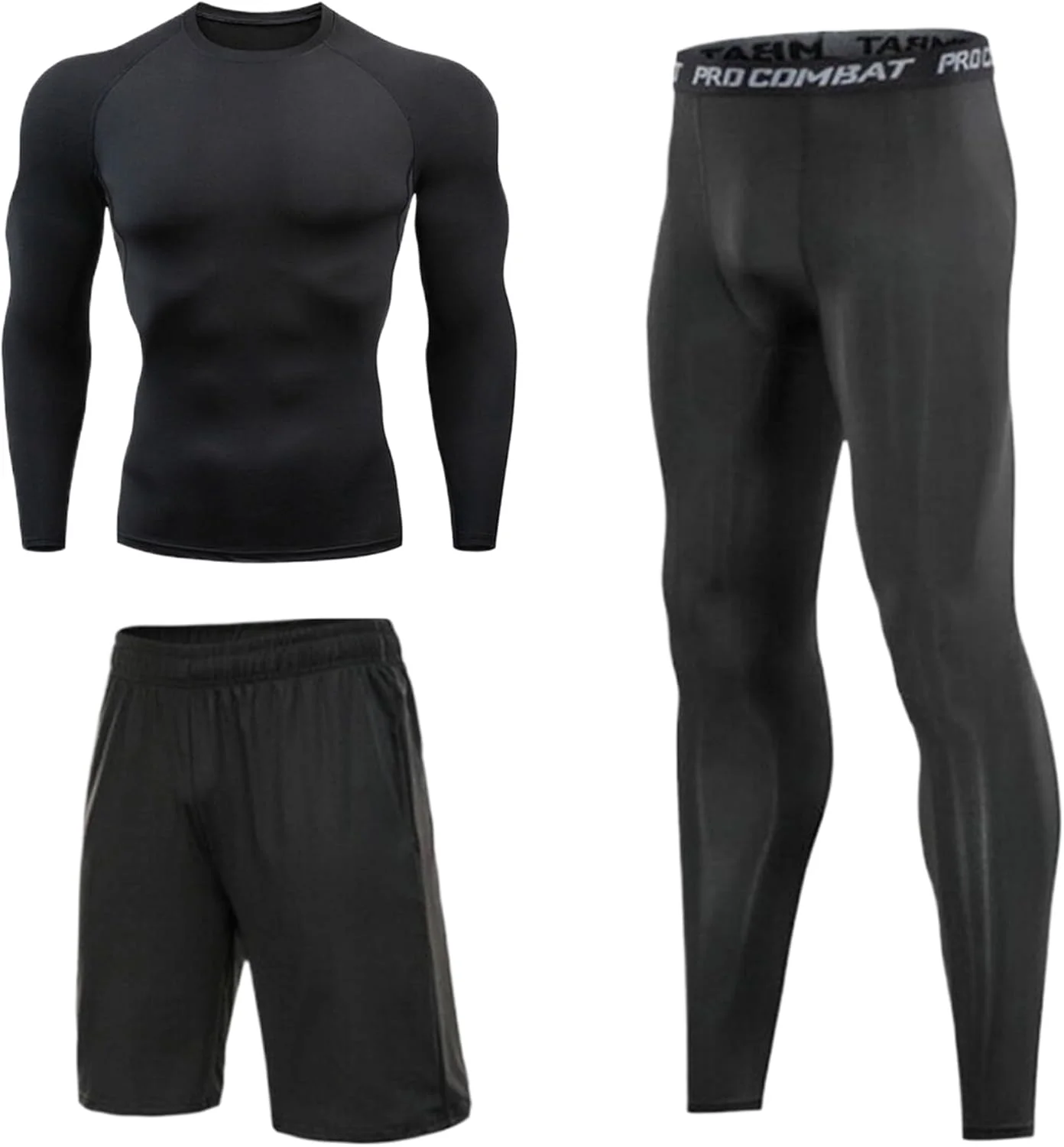 ست لباس ورزشی مردانه Cici - شورت ورزشی و دویدن به همراه تیشرت ورزشی با قابلیت جذب رطوبت (3 تکه)