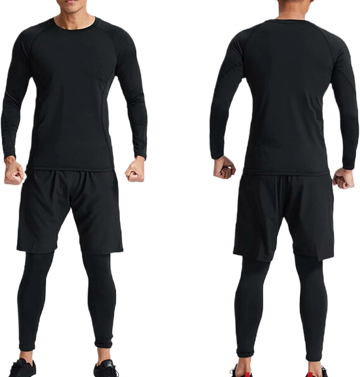 ست لباس ورزشی مردانه Cici - شورت ورزشی و دویدن به همراه تیشرت ورزشی با قابلیت جذب رطوبت (3 تکه)