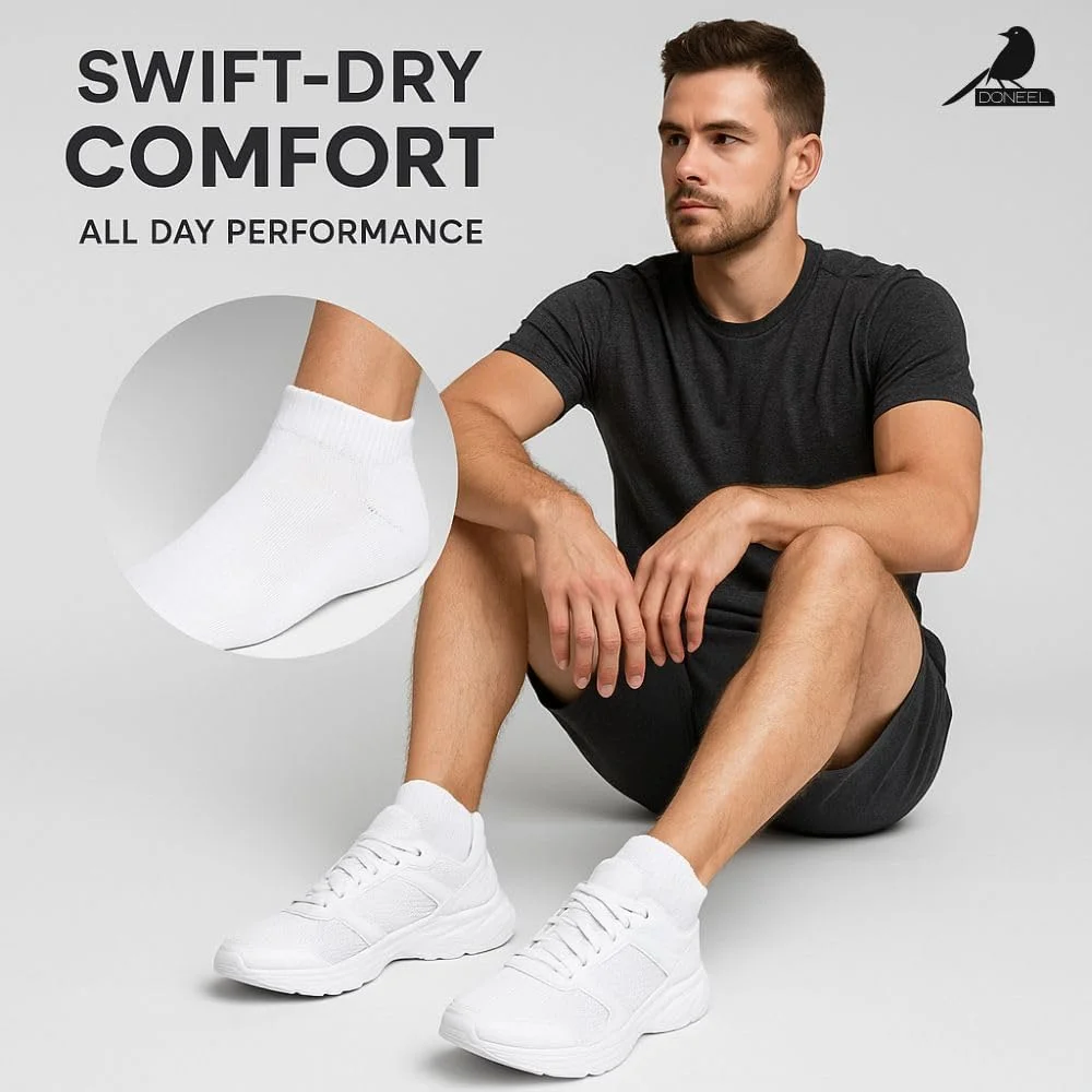 جوراب مچی ورزشی مردانه، نخی، دارای بالشتک، رطوبت گیر، مشکی سفید خاکستری، 3 جفت جوراب مچی ورزشی مردانه، نخی، دارای بالشتک، رطوبت گیر، مشکی سفید خاکستری، 3 جفت