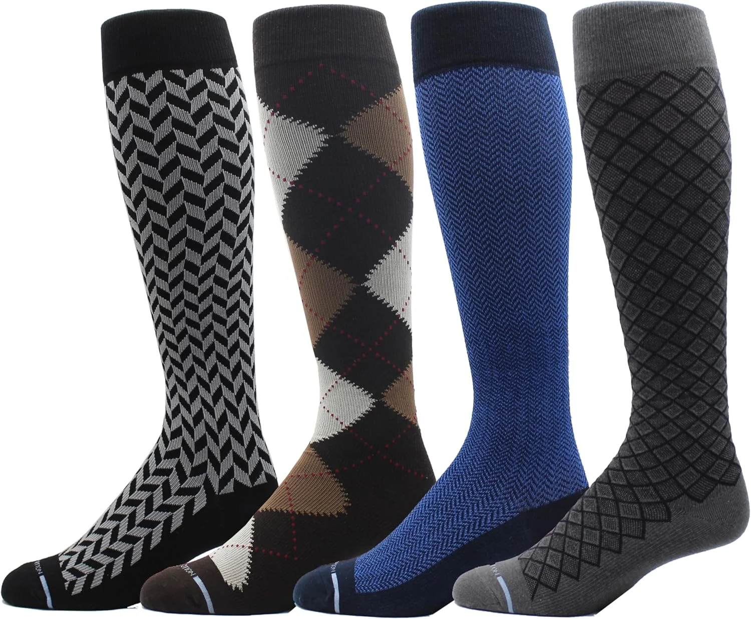 جوراب ساق بلند فشاری مردانه Dr. Motion، مناسب ورزش و مسافرت، 4 جفت