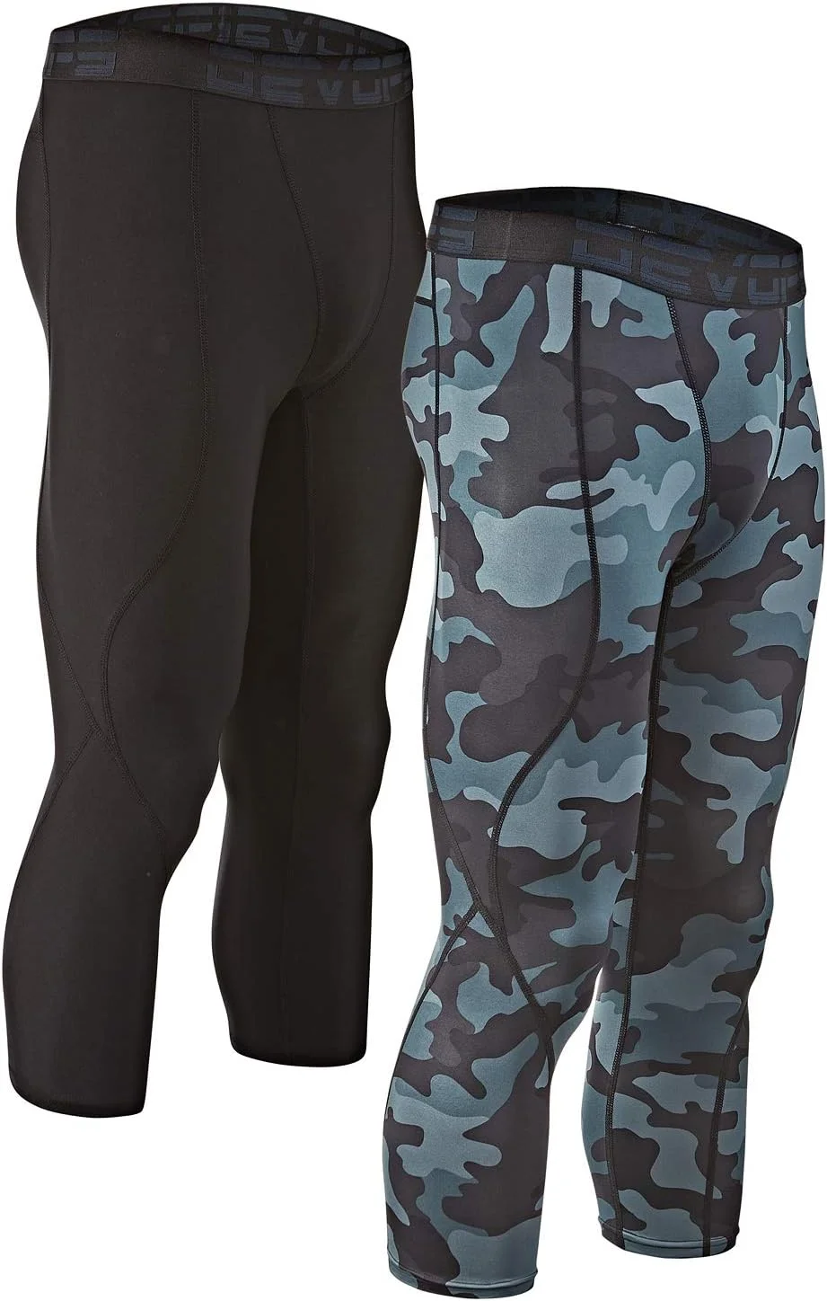 DEVOPS بسته 2 عددی شلوارک ورزشی مردانه 3/4 فشرده سازی با جیب