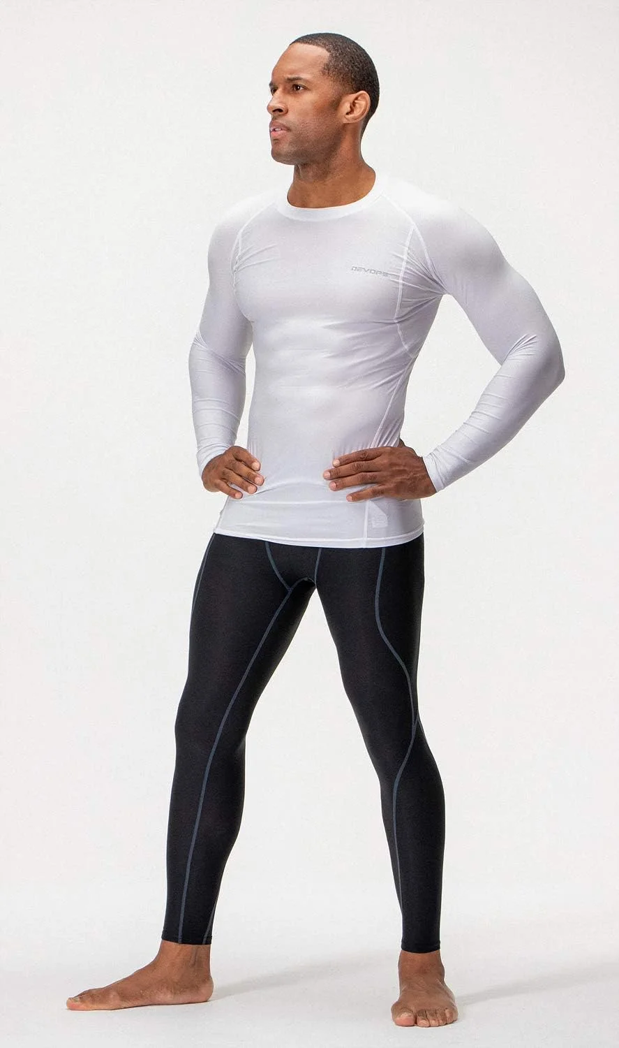 ست 3 عددی تیشرت آستین بلند مردانه DEVOPS با محافظت UPF 50+، لایه زیرین محافظ پوست مناسب ورزش های آبی، تیشرت ورزشی