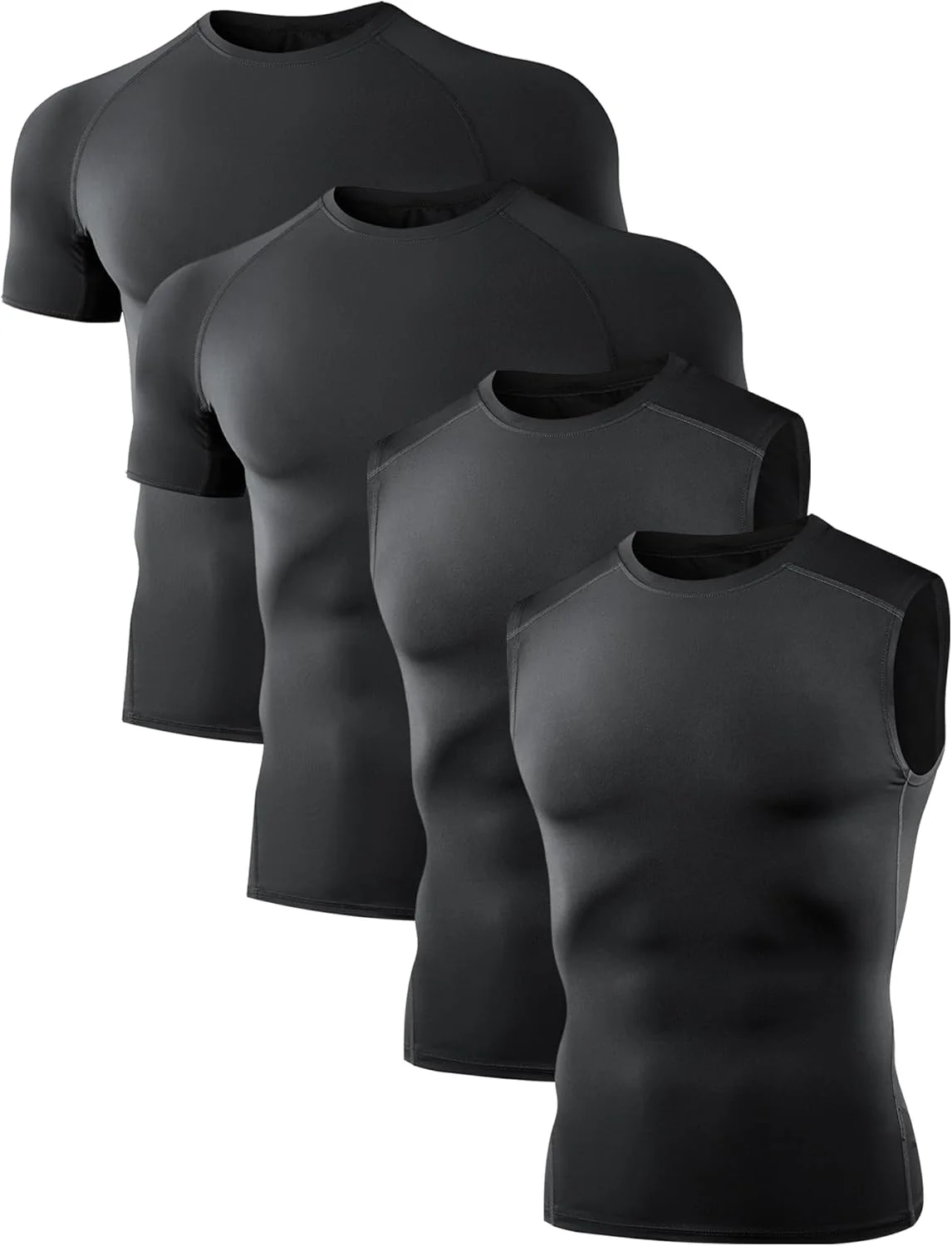 ست 4 عددی تیشرت و رکابی ورزشی مردانه دالاوچ آستین کوتاه/بدون آستین