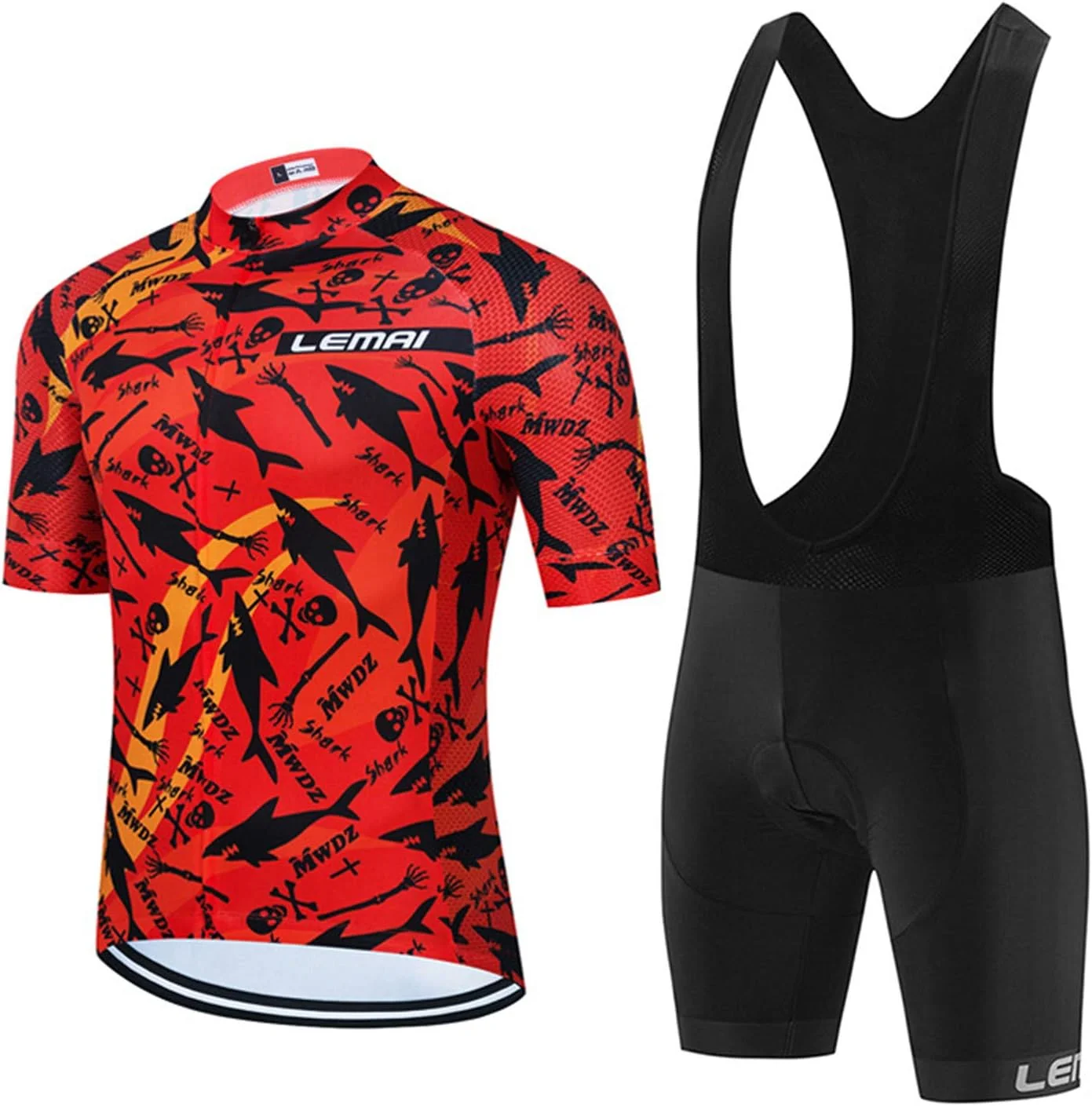 لباس دوچرخه سواری مردانه آستین کوتاه، لباس تنفسی با پد ژله ای سه بعدی، لباس ورزشی فضای باز