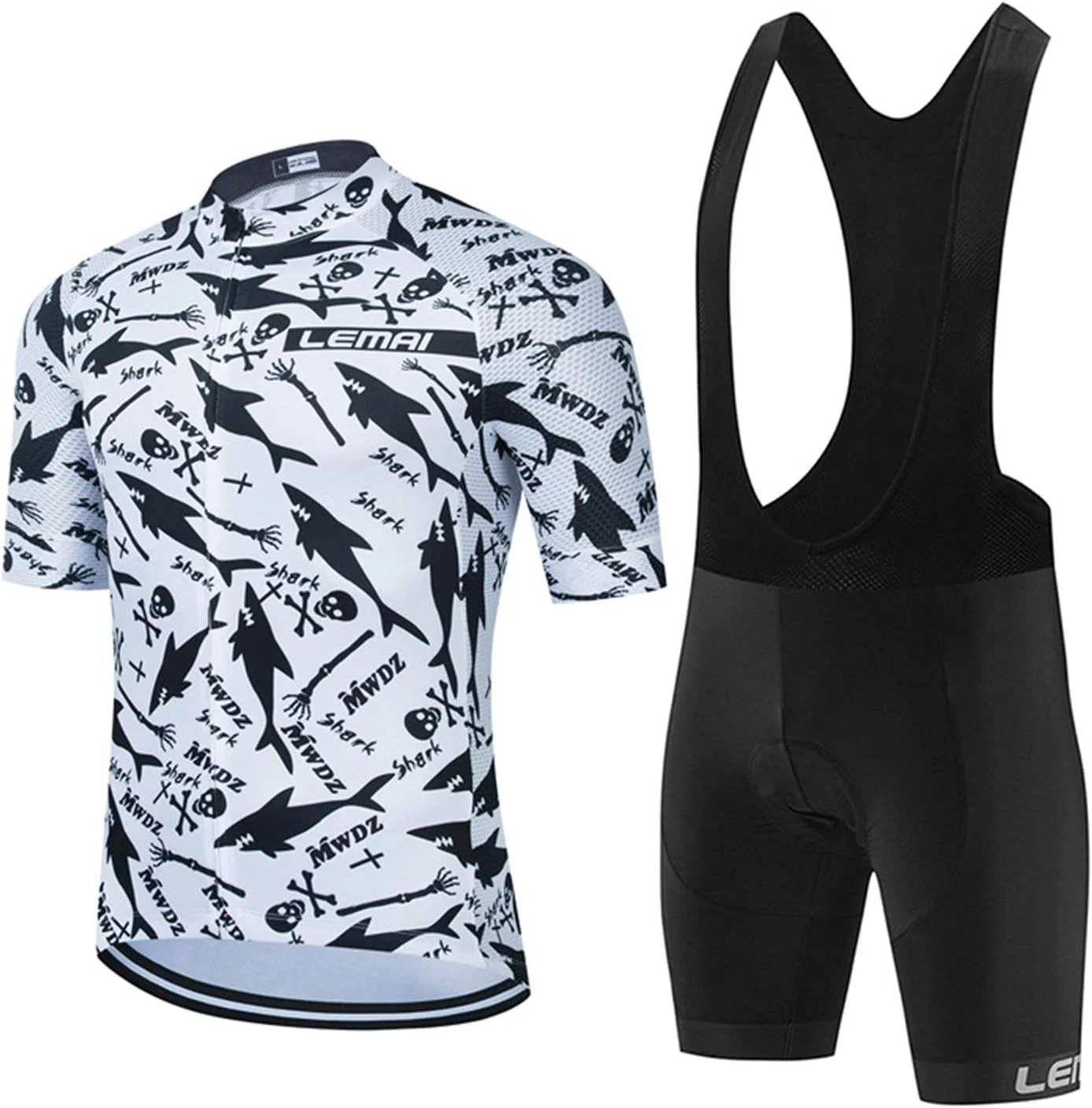 لباس دوچرخه سواری مردانه آستین کوتاه، لباس تنفسی با شورت پد ژله ای سه بعدی، لباس ورزشی فضای باز