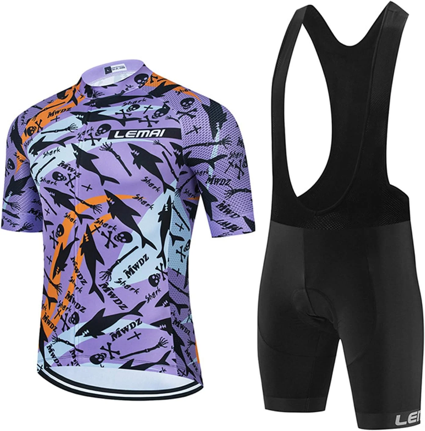 لباس دوچرخه سواری مردانه آستین کوتاه، لباس دوچرخه تنفسی با شورت پد ژله ای سه بعدی، لباس ورزشی فضای باز