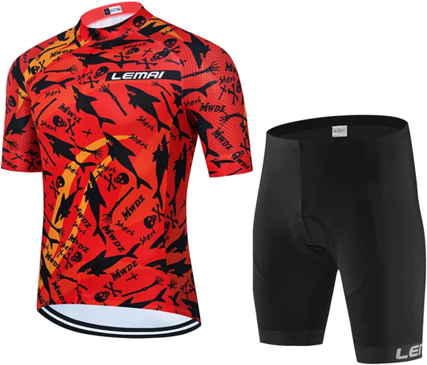 لباس دوچرخه سواری مردانه آستین کوتاه، لباس تنفسی با شورت پد ژله ای سه بعدی، لباس ورزشی فضای باز