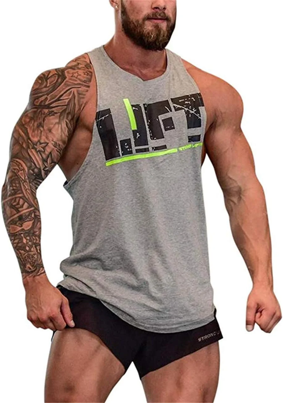 تاپ ورزشی مردانه بدنسازی، تاپ بدون آستین باشگاه، رکابی