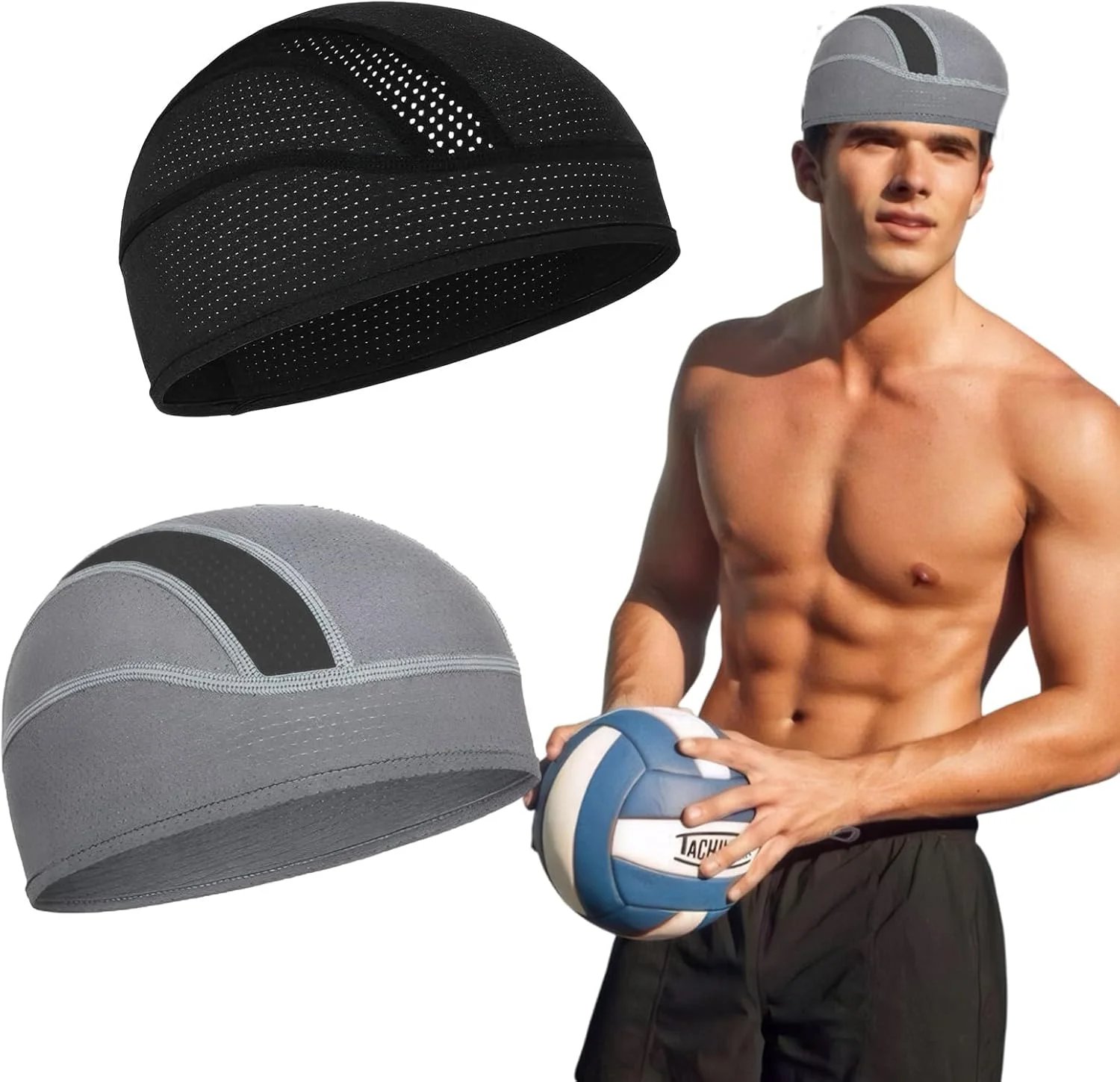 کلاه خنک کننده دوچرخه سواری زیر کلاه ایمنی، کلاه جمجمه ای، کلاه های کلاه ایمنی دوچرخه سواری مردانه تابستانی، کلاه های دویدن، کلاه ورزشی، آستر عرق گیر کلاه ایمنی موتورسیکلت برای مردان و زنان، توری سبک وزن، 2 عدد