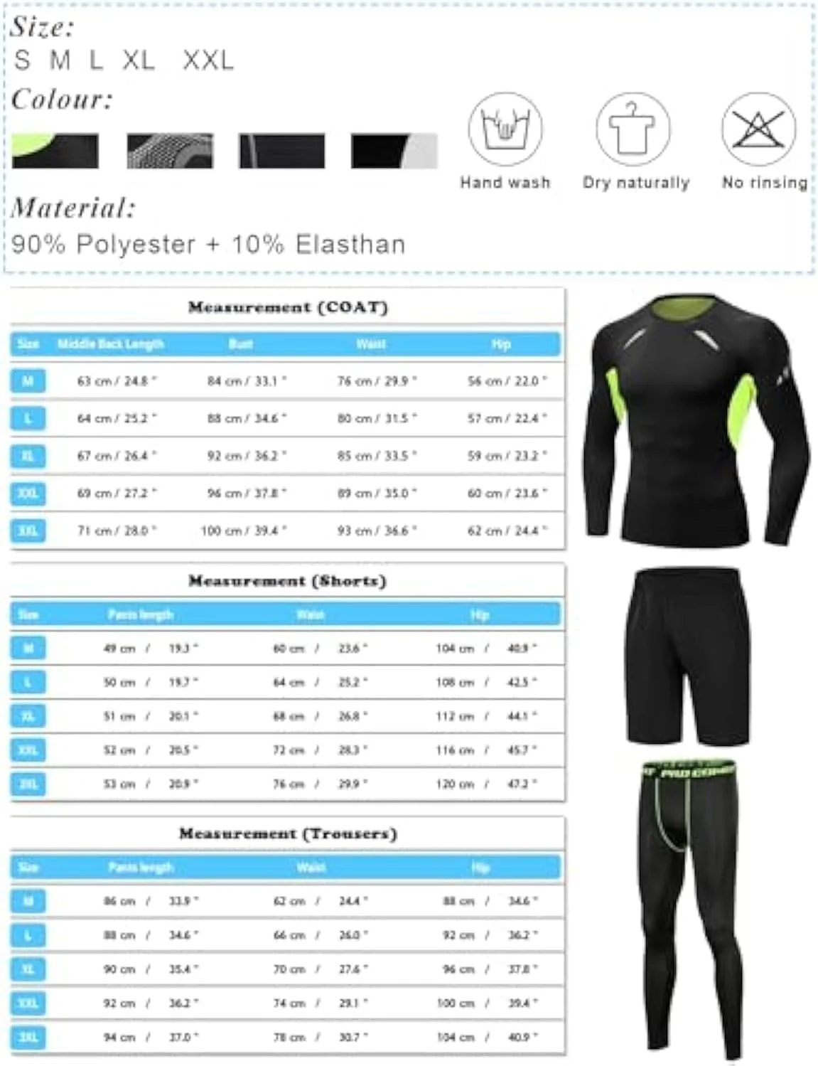 ست لباس ورزشی مردانه شامل تاپ آستین بلند، لگینگ تنفسی و شورت ورزشی جیب دار، مناسب برای فیتنس، تمرین، باشگاه، مشکی سایز XL (سه تکه)