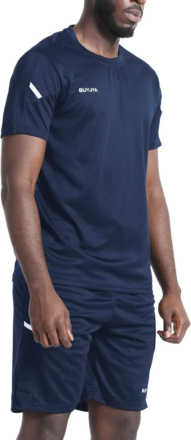 ست لباس ورزشی مردانه شامل شورت و تیشرت، مناسب بسکتبال، فوتبال، تمرین، دویدن و باشگاه (3 تکه)