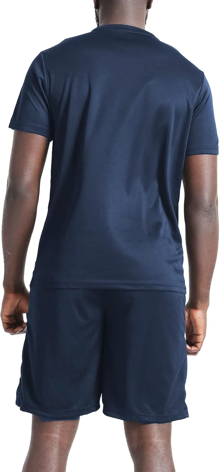 ست لباس ورزشی مردانه شامل شورت و تیشرت، مناسب بسکتبال، فوتبال، تمرین، دویدن و باشگاه (3 تکه)