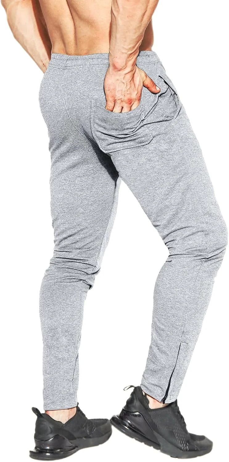 شلوار جاگر مردانه BROKIG، بسته 2 عددی، دارای زیپ مچ پا، اسپرت، غیر رسمی، باریک، مناسب دویدن و تمرین، دارای جیب