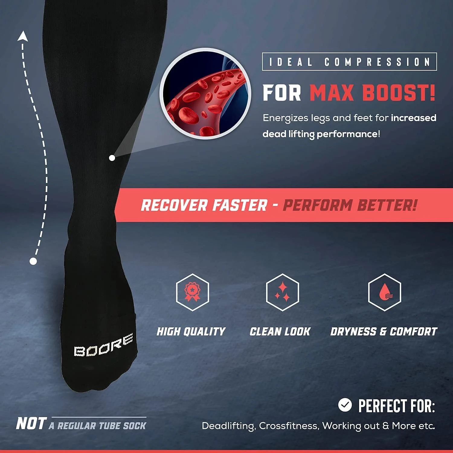 جوراب ساق بلند ورزشی با محافظ ساق پا، مناسب برای آقایان و بانوان، فشار 15-20 میلی متر جیوه جوراب ساق بلند ورزشی با محافظ ساق پا، مناسب برای آقایان و بانوان، فشار 15-20 میلی متر جیوه