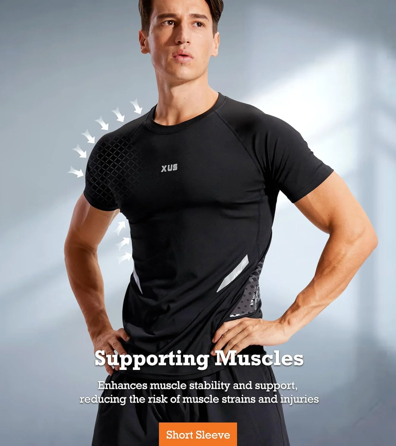 ست ورزشی 5 تکه شامل پیراهن فشاری، شلوار، هودی و ژاکت مردانه مناسب ورزش های فضای باز، دویدن و تناسب اندام داخل سالن