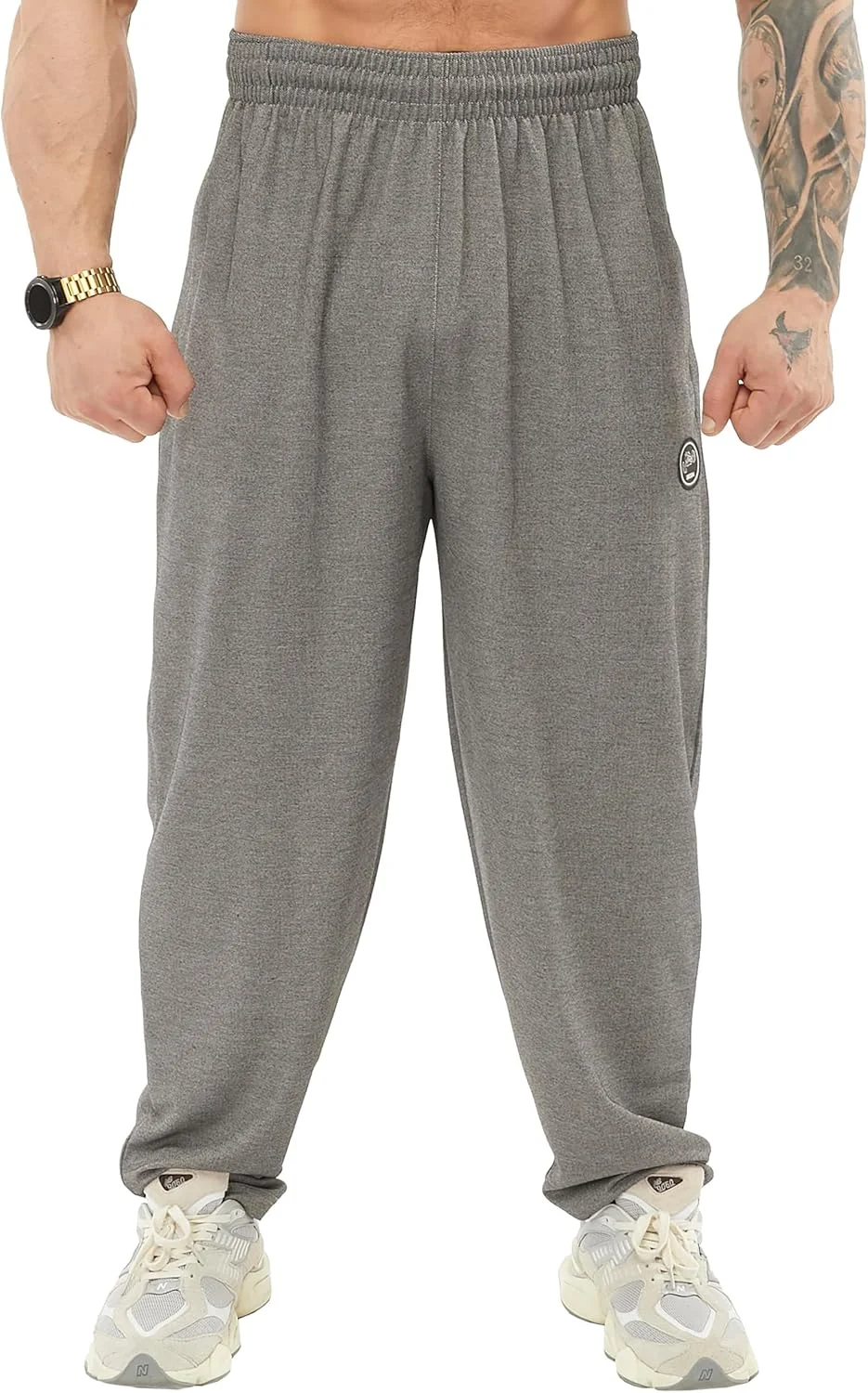 شلوار ورزشی مردانه، مدل آزاد، از جنس پنبه با جیب زیپ‌دار، مناسب برای باشگاه و فعالیت‌های روزمره