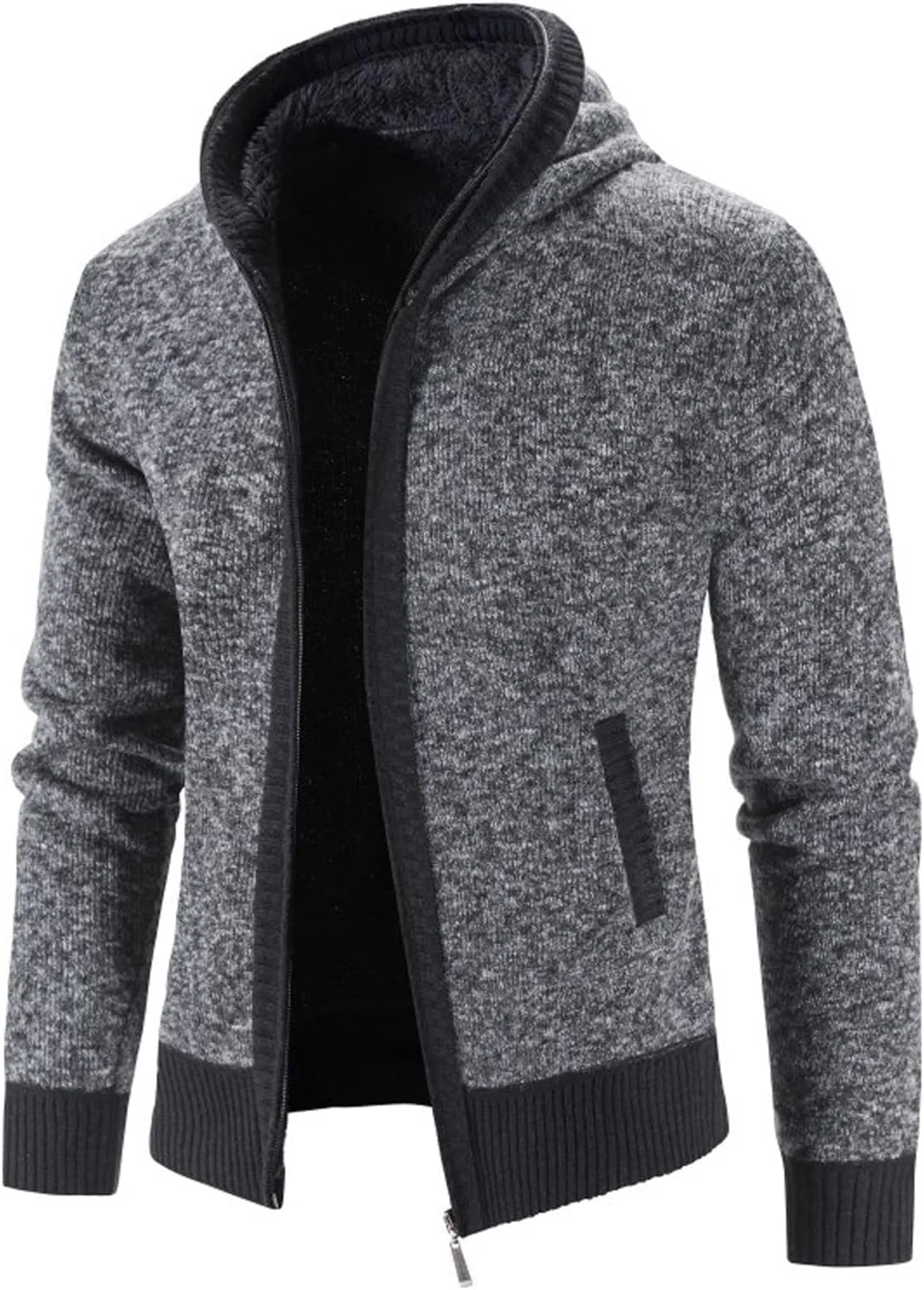 کت های کار مردانه BBOSCH، ژاکت های مردانه پاییزی زمستانی گرم پشمی زیپ دار، ژاکت بافتنی مردانه غیر رسمی، کت ژاکت مردانه