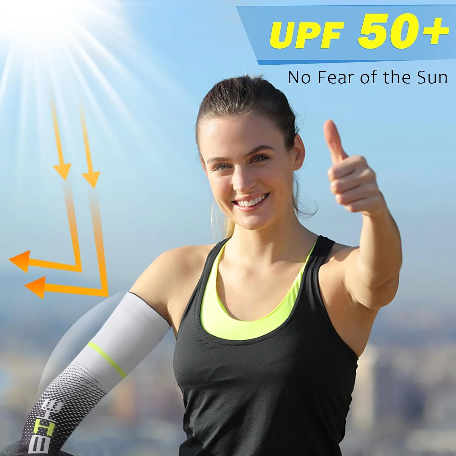 آستین های فشاری محافظت از آفتاب برای مردان و زنان، آستین های خنک کننده UV برای والیبال، دویدن، ورزش های دو و میدانی، بسکتبال، پوشاندن خالکوبی