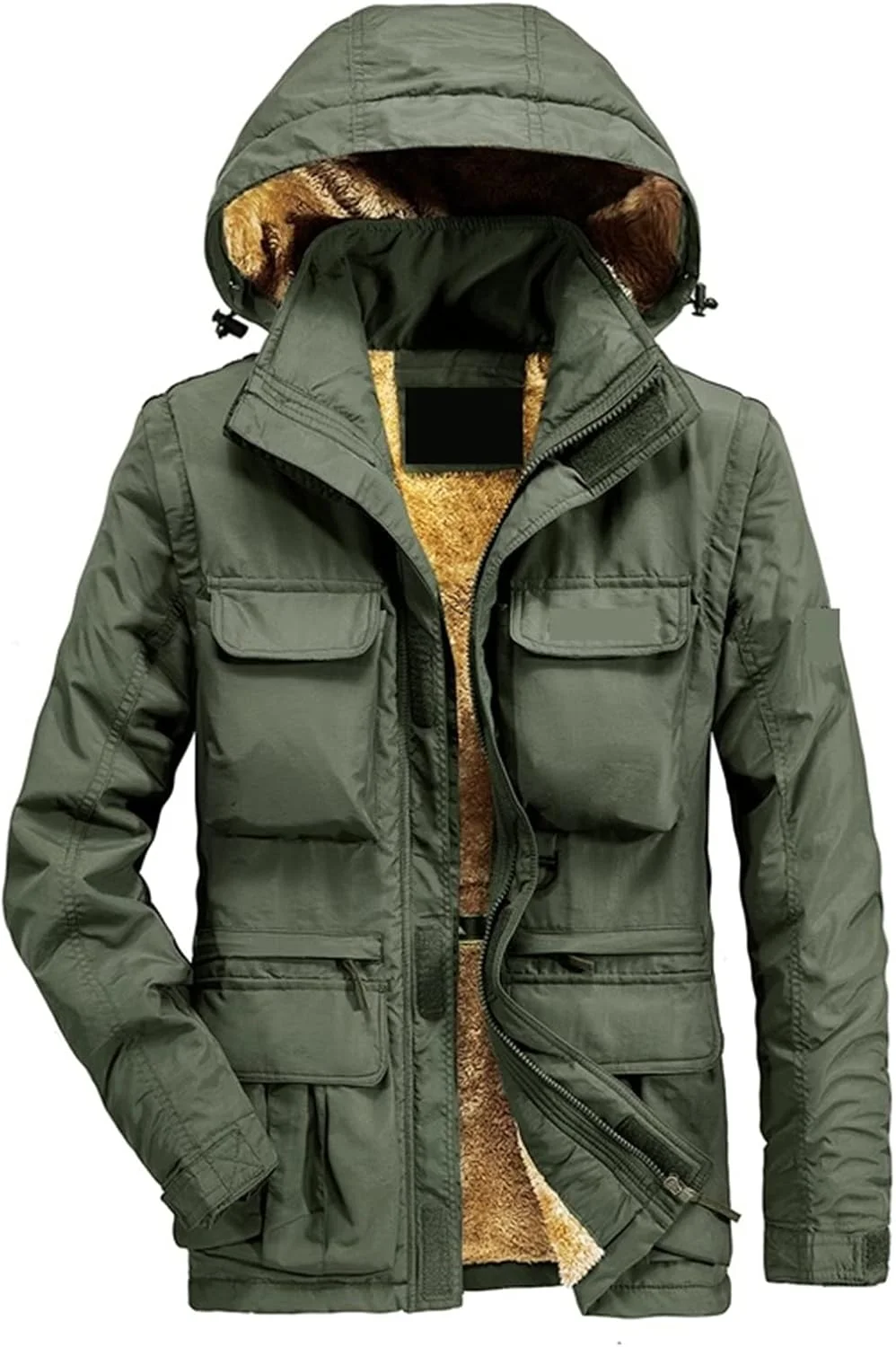 کاپشن کار مردانه BBOSCH، کاپشن حرارتی کلاه دار مردانه، کت چند جیب مردانه، کاپشن غیر رسمی مردانه مناسب فضای باز