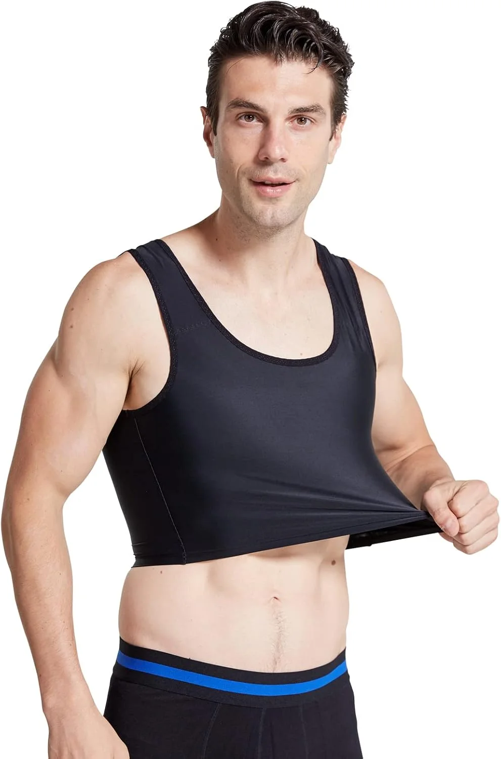 BaronHong تاپ مردانه برای پنهان کردن ژنیکوماستی، سینه بند فشاری، زیرپوش لاغری، گن مردانه