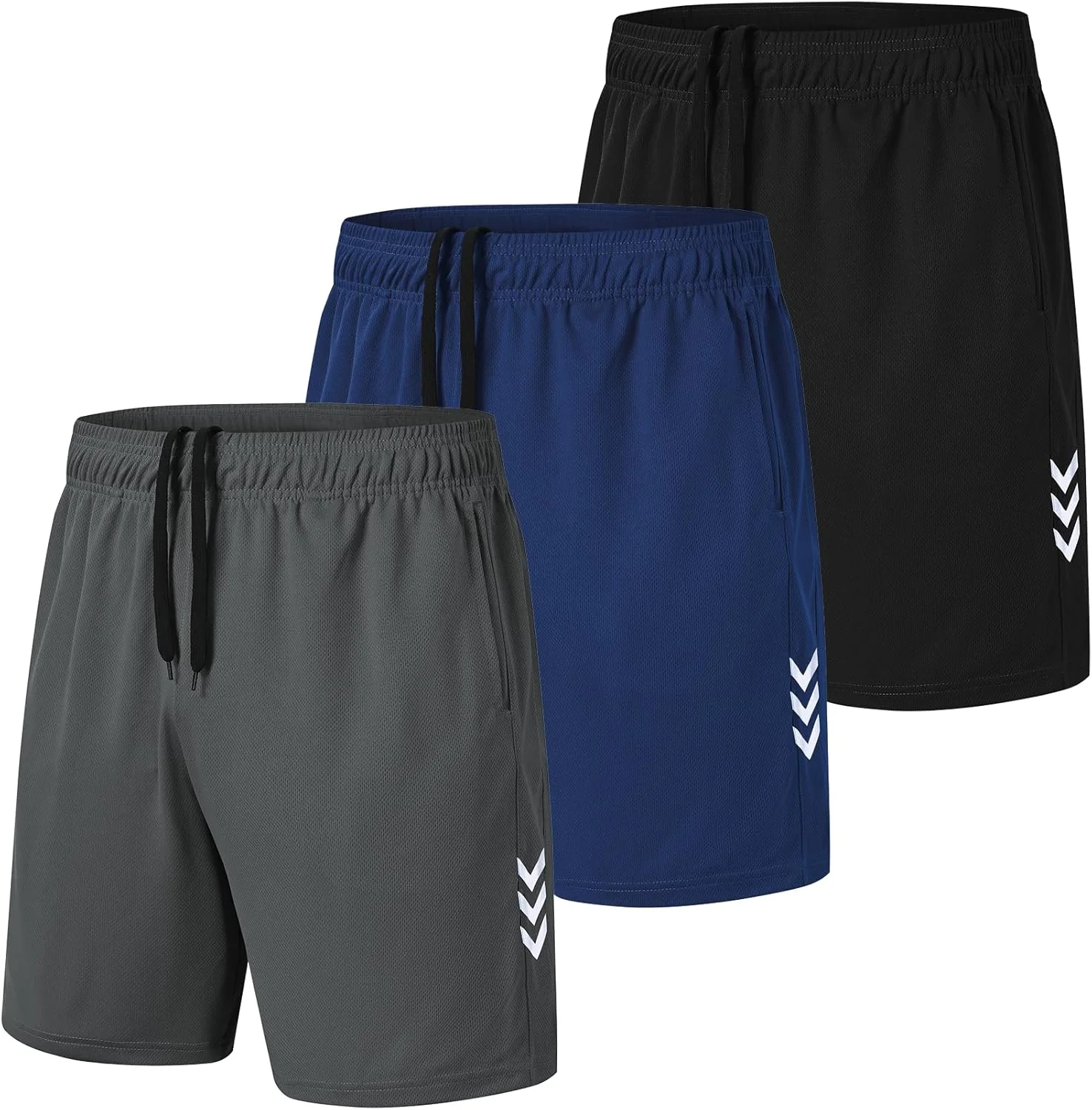 ست 3 عددی شورت ورزشی مردانه مناسب بسکتبال، دویدن و تمرین، با قابلیت خشک شدن سریع