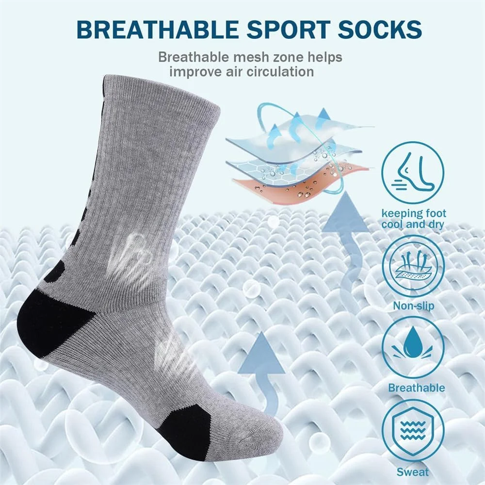 جوراب ساقدار نخی مردانه یاردوبی، جوراب های تنفسی، جوراب های ورزشی مردانه، جوراب های نخی راه راه رنگارنگ، رطوبت گیر ورزشی (5 جفت)