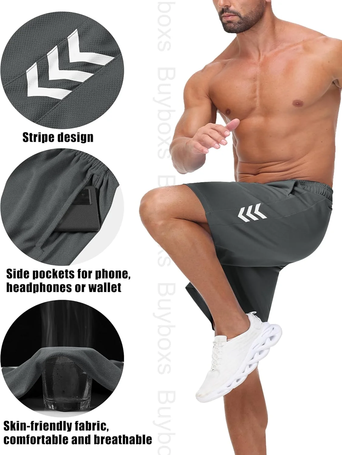 ست 3 عددی شورت ورزشی مردانه مناسب بسکتبال، دویدن و تمرین، با قابلیت خشک شدن سریع