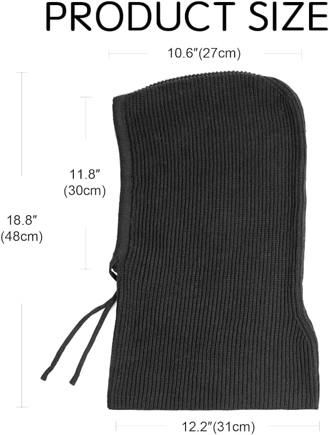 کلاه زمستانی زنانه، کلاه شال گردن کلاه دار بند کشی قابل تنظیم برای زنان، کلاه بافتنی اسکی، کلاه مردانه، پوشش گردن