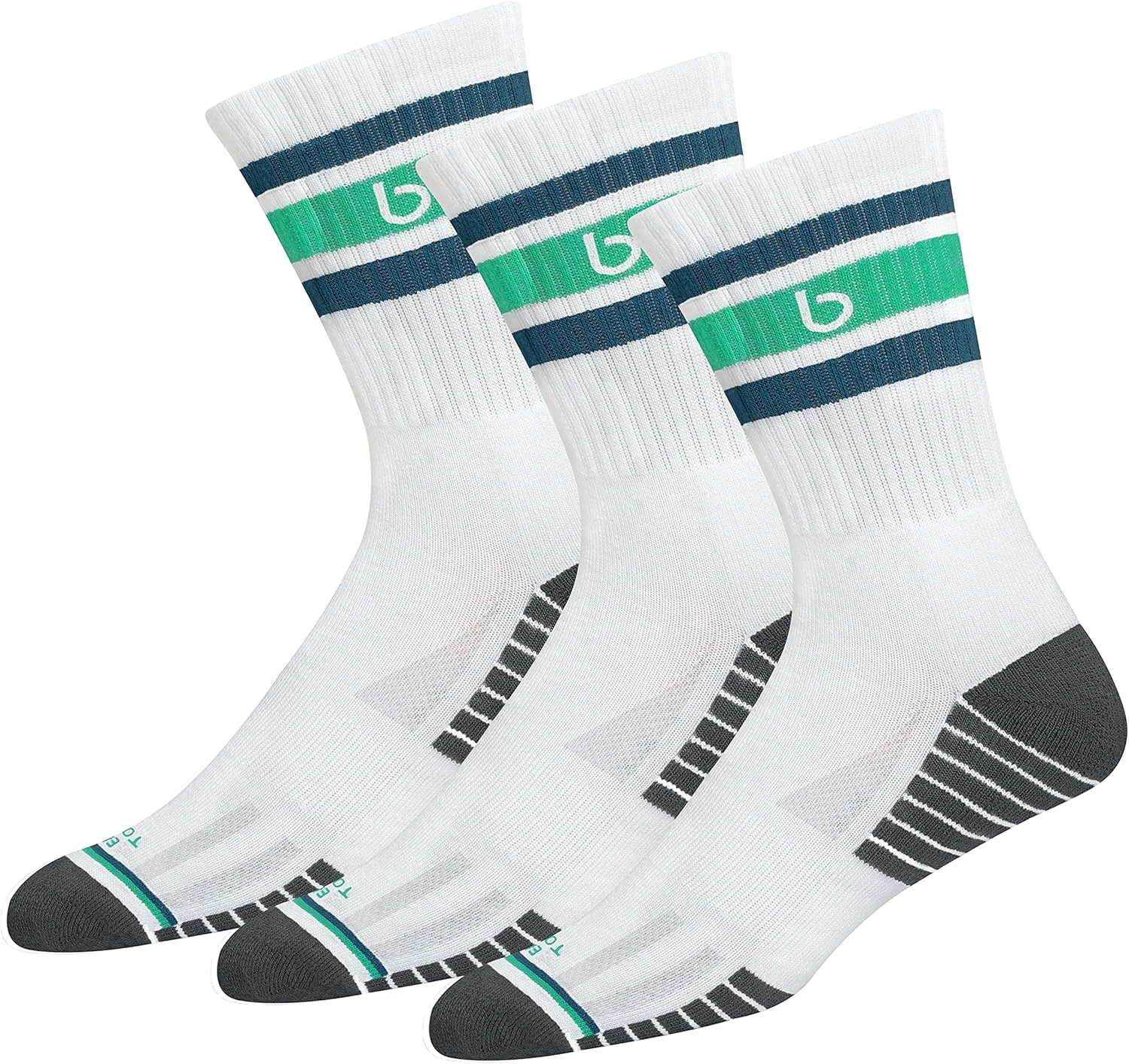 جوراب ساق دار ورزشی بامبوس اکو تاچ مناسب دویدن، بدمینتون و باشگاه، بسته 3 عددی (سایز 7-11)